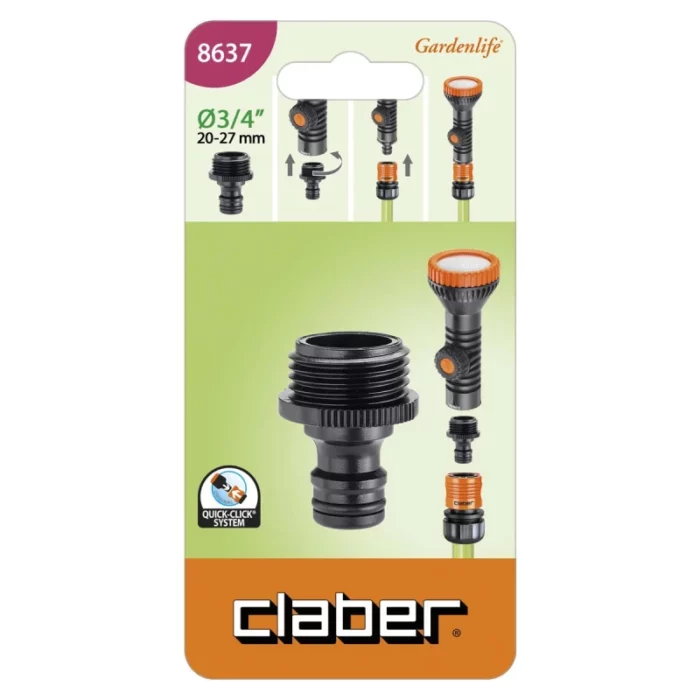 Raccord rapide mâle x fileté 3/4" - Claber – Image 2